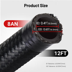 EVIL ENERGY nylon braided hose with stainless steel reinforcement for durability.