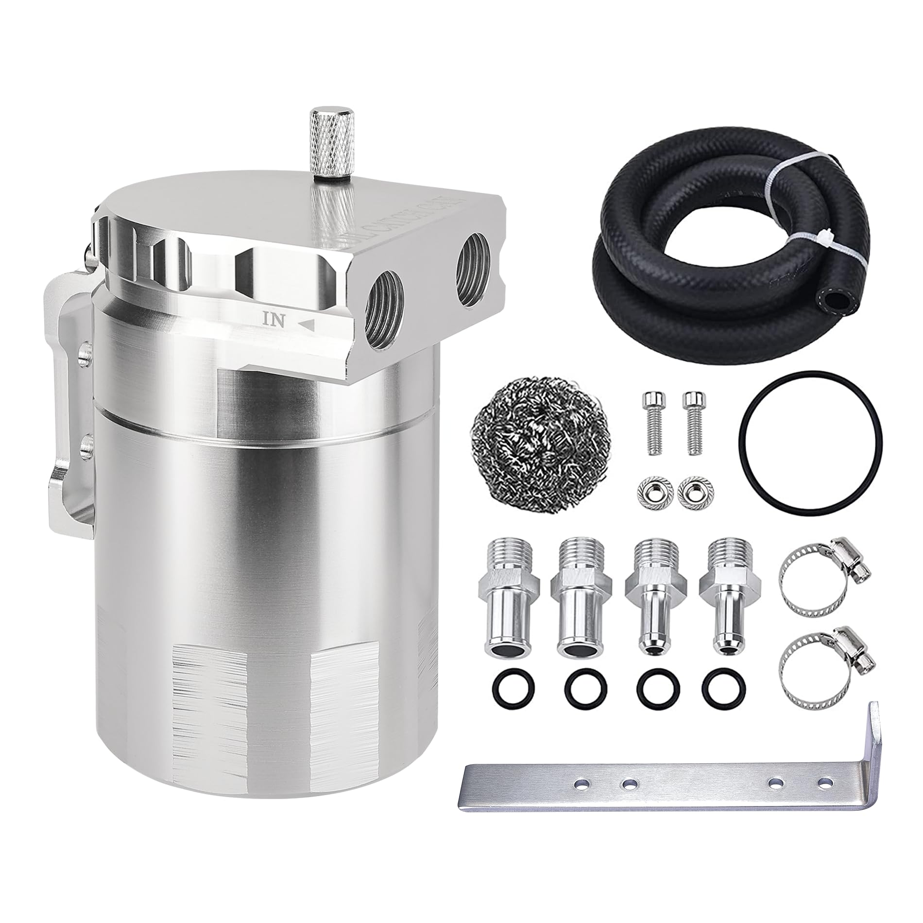 EVIL ENERGY oil catch can with baffle design traps moisture for cleaner engine airflow.