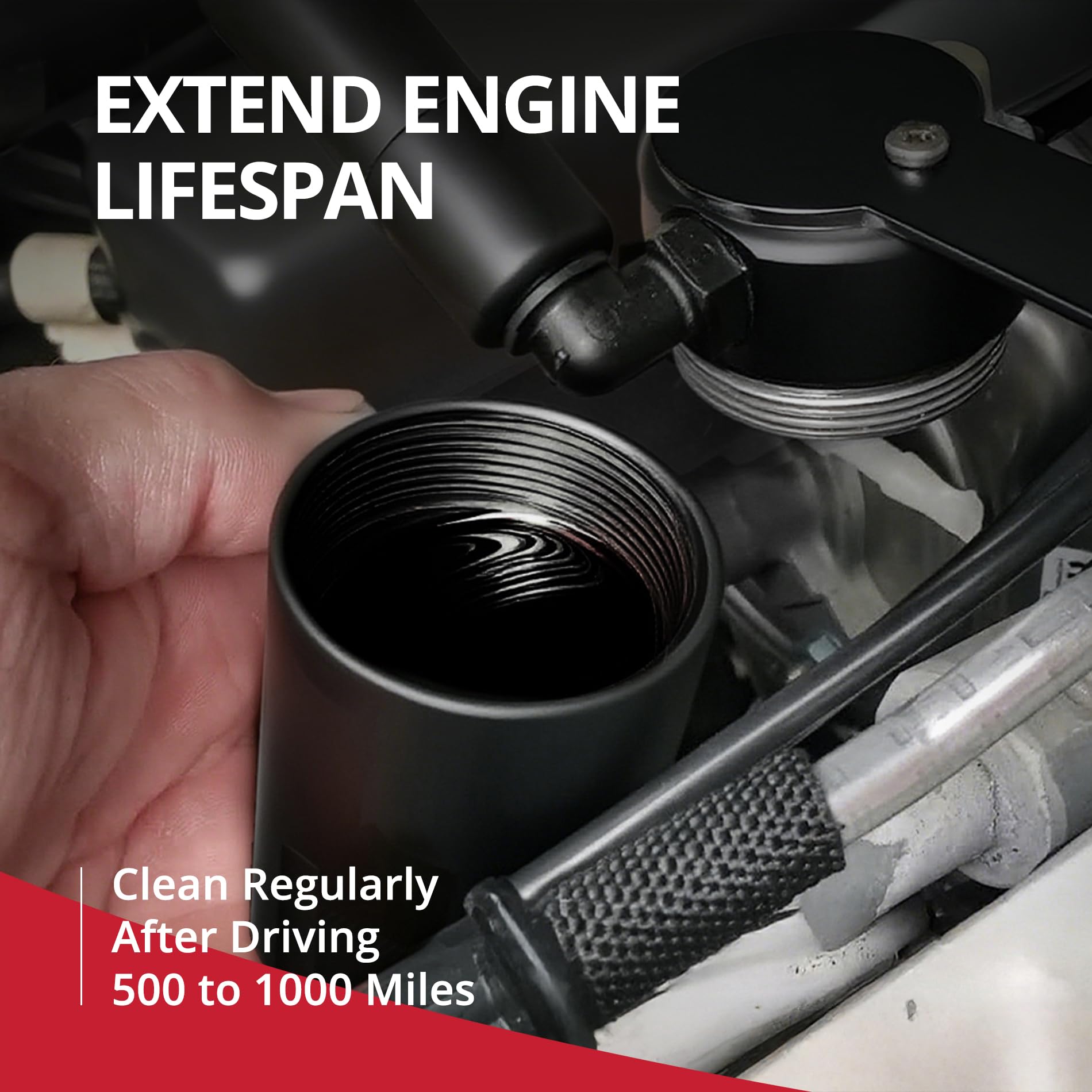 O-ring seal prevents leaks in EVIL ENERGY oil catch can assembly.