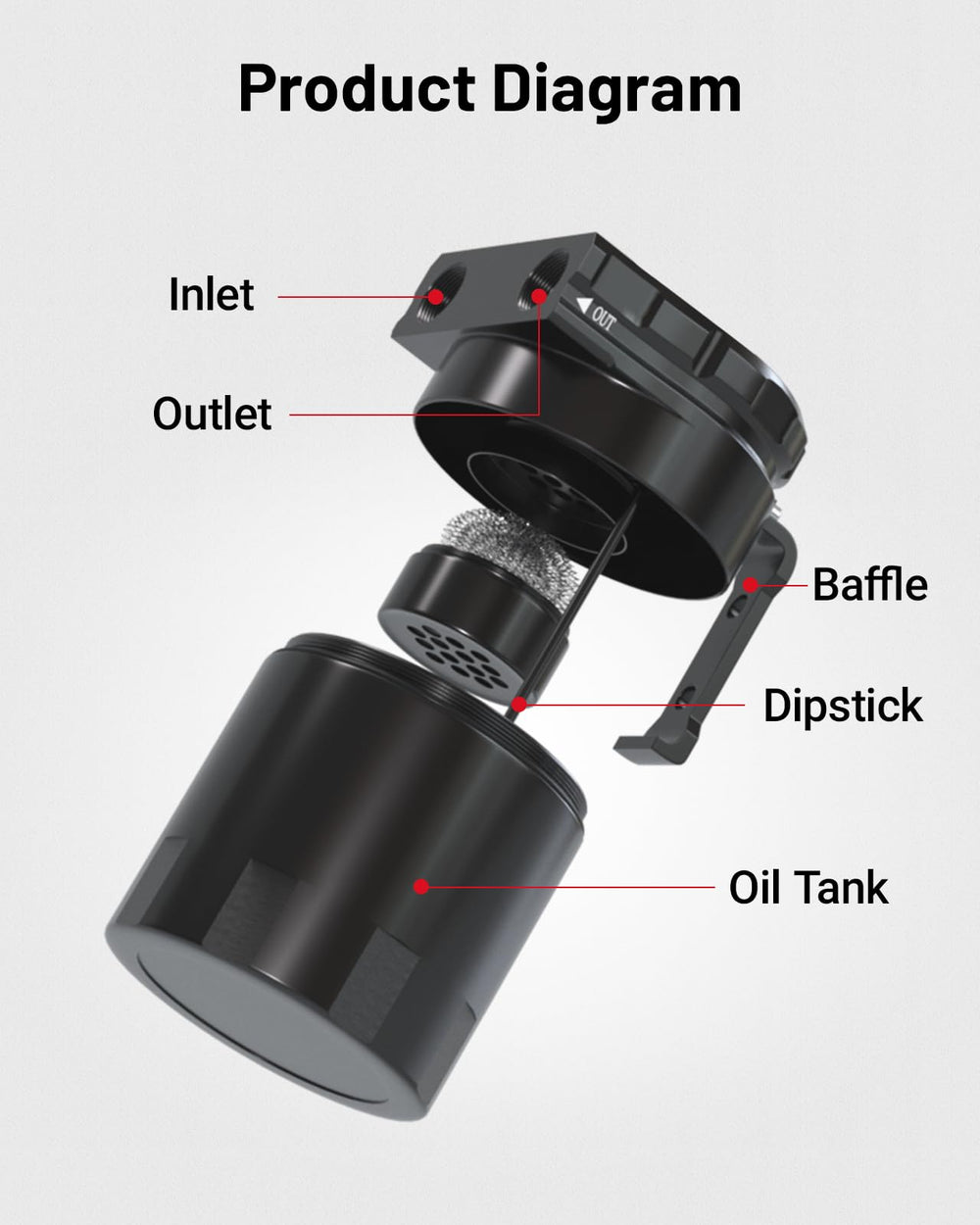 EVIL ENERGY oil catch can with removable-baffle design reduces moisture in the intake