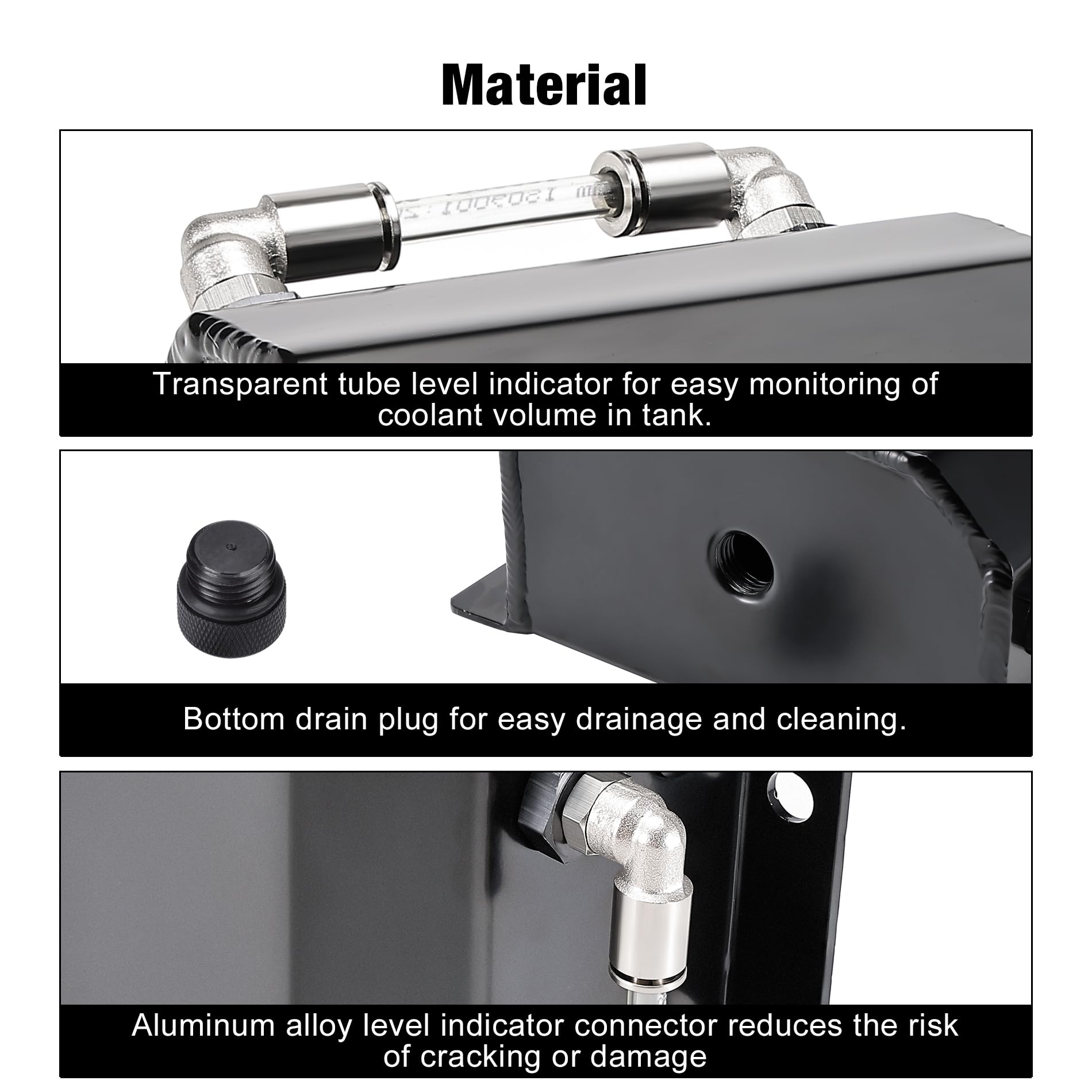 EVIL ENERGY overflow fittings and bottom plug with O-rings, for reliable seal during installation.