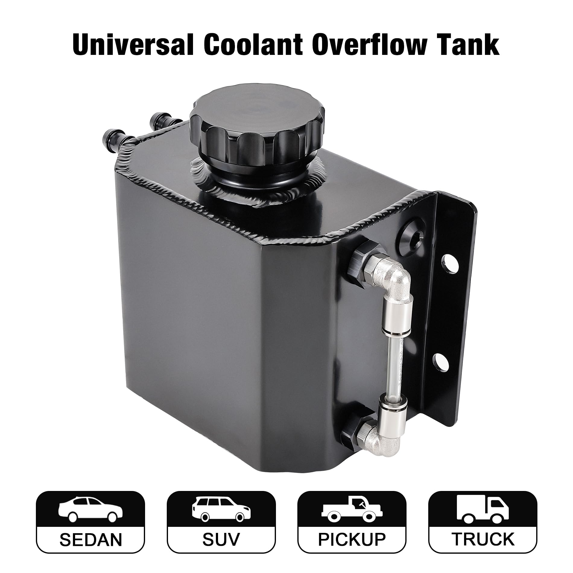 EVIL ENERGY overflow tank aluminum level indicator close-up, reduces wear and extends service life.