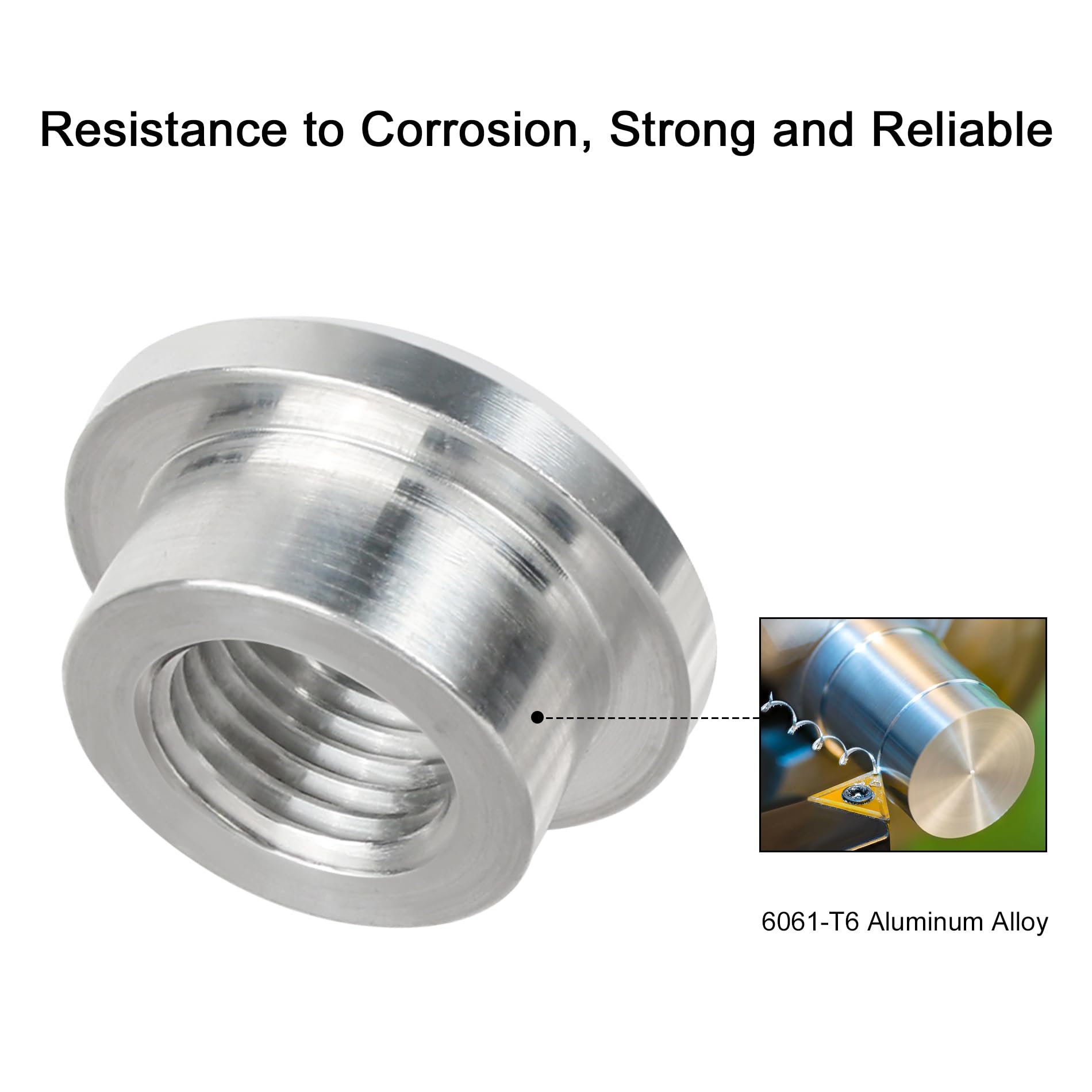 EVIL ENERGY aluminum bung supports overflow tank setups with solid threads.