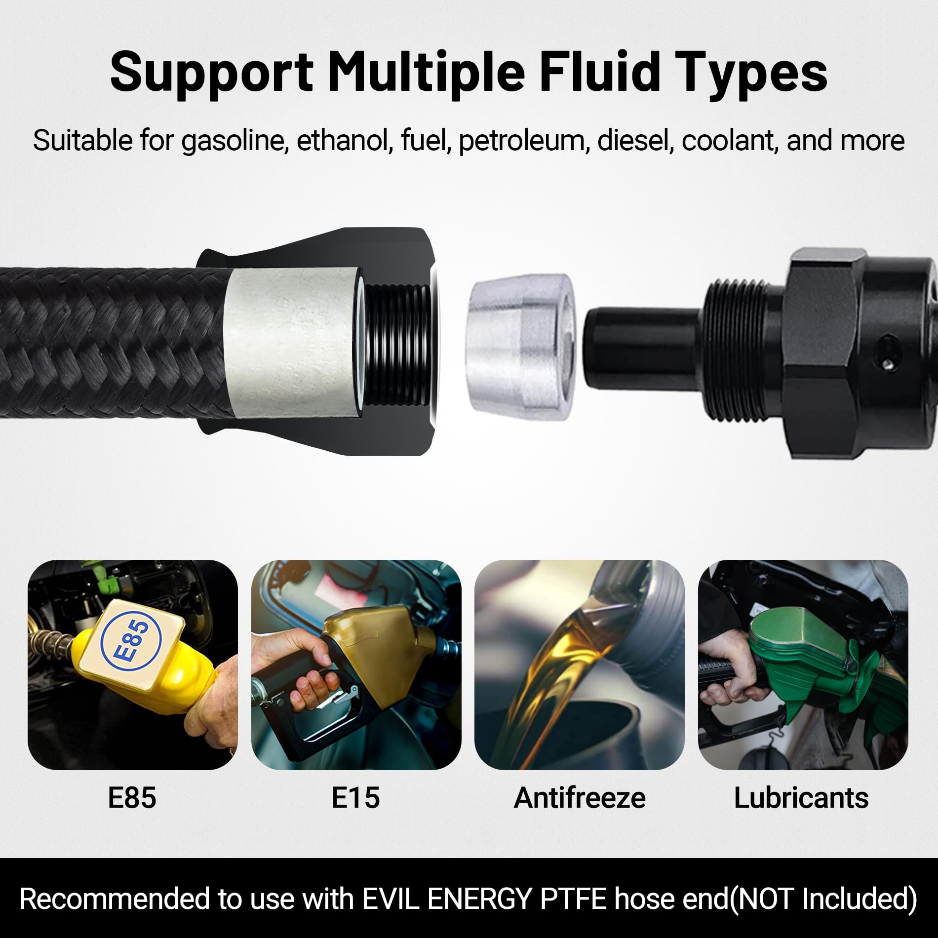 EVIL ENERGY PTFE fuel line 16 ft length packaged for long runs.