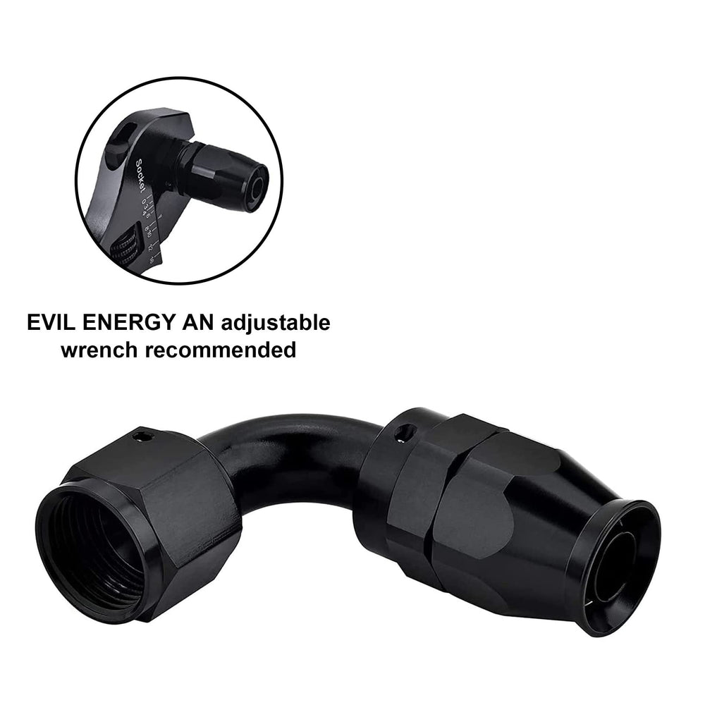 EVIL ENERGY PTFE hose end fitting 2-pack ensures reliable fuel line connections