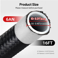 EVIL ENERGY PTFE braided fuel line hose detail showing durable outer braid.