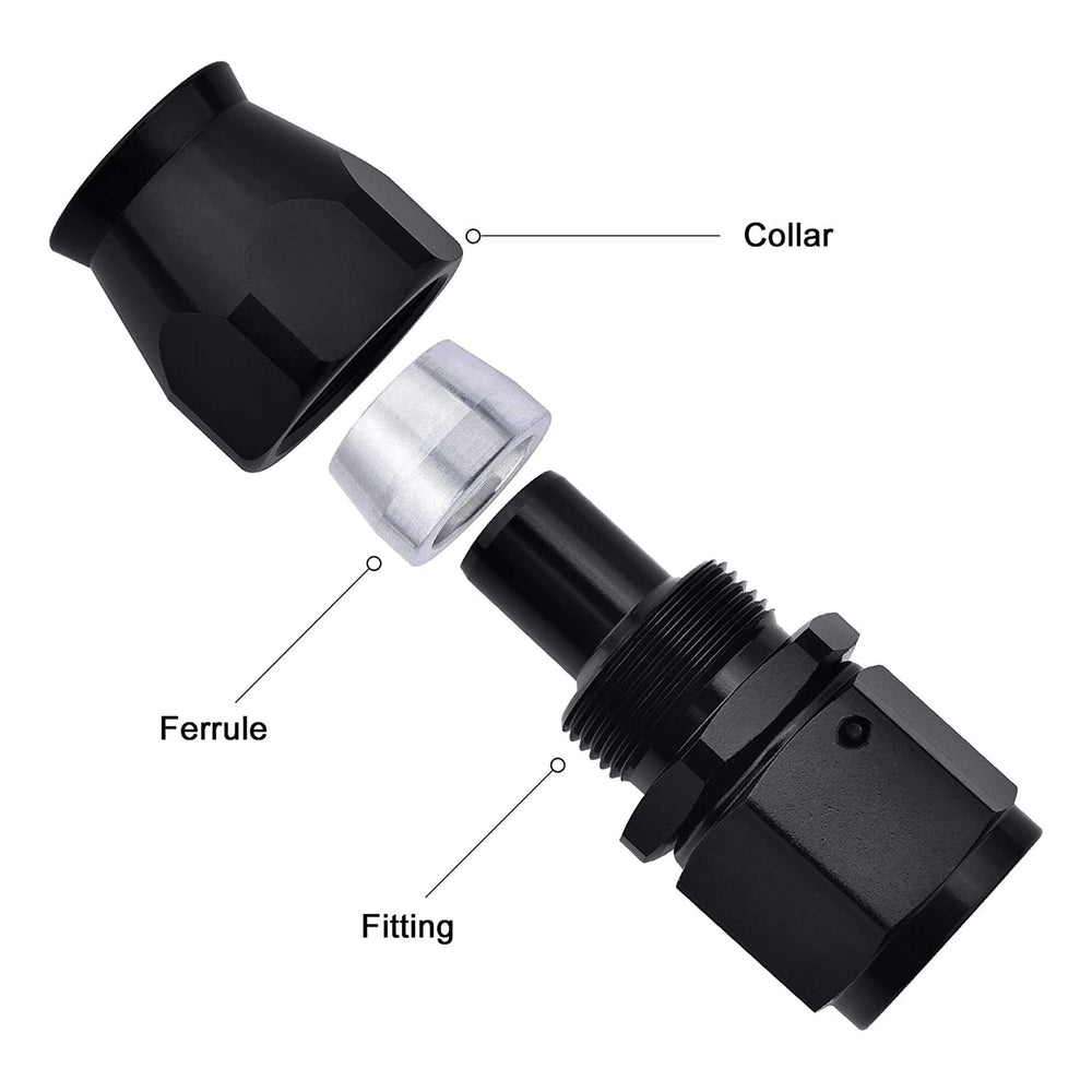 EVIL ENERGY PTFE fuel line hose end with 37-degree seal for secure connections.