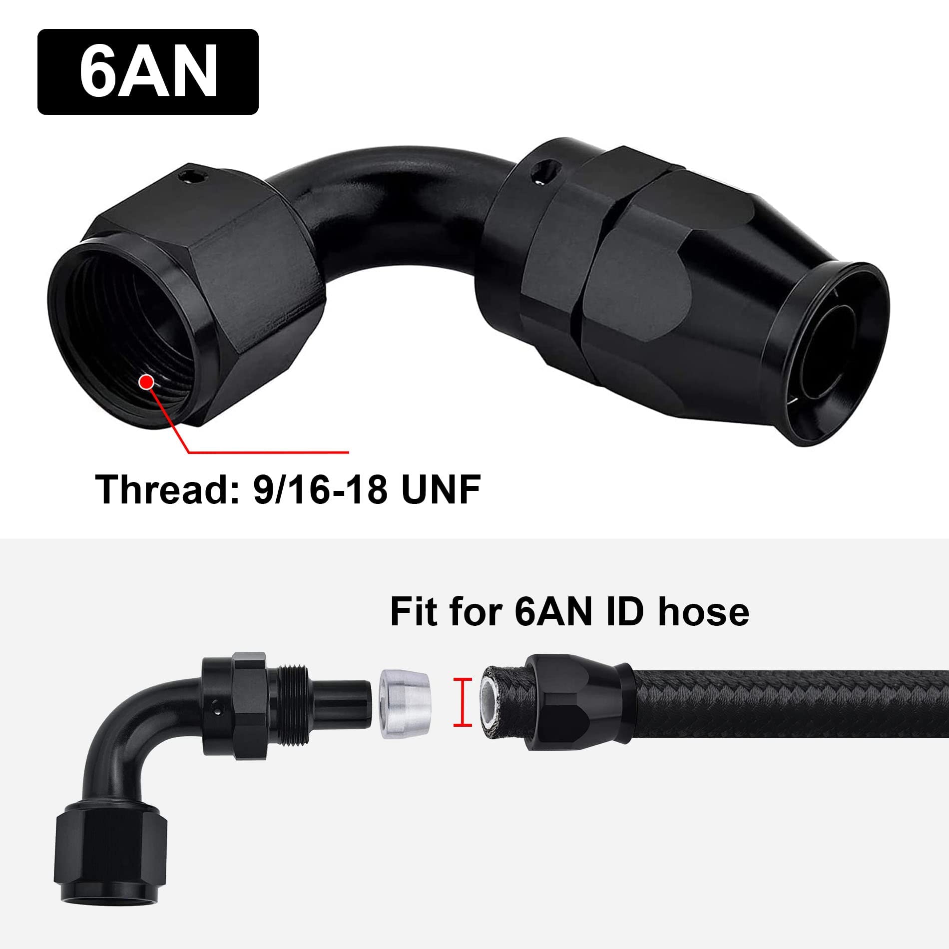 EVIL ENERGY PTFE hose end with 37-degree seal creates reliable contact.