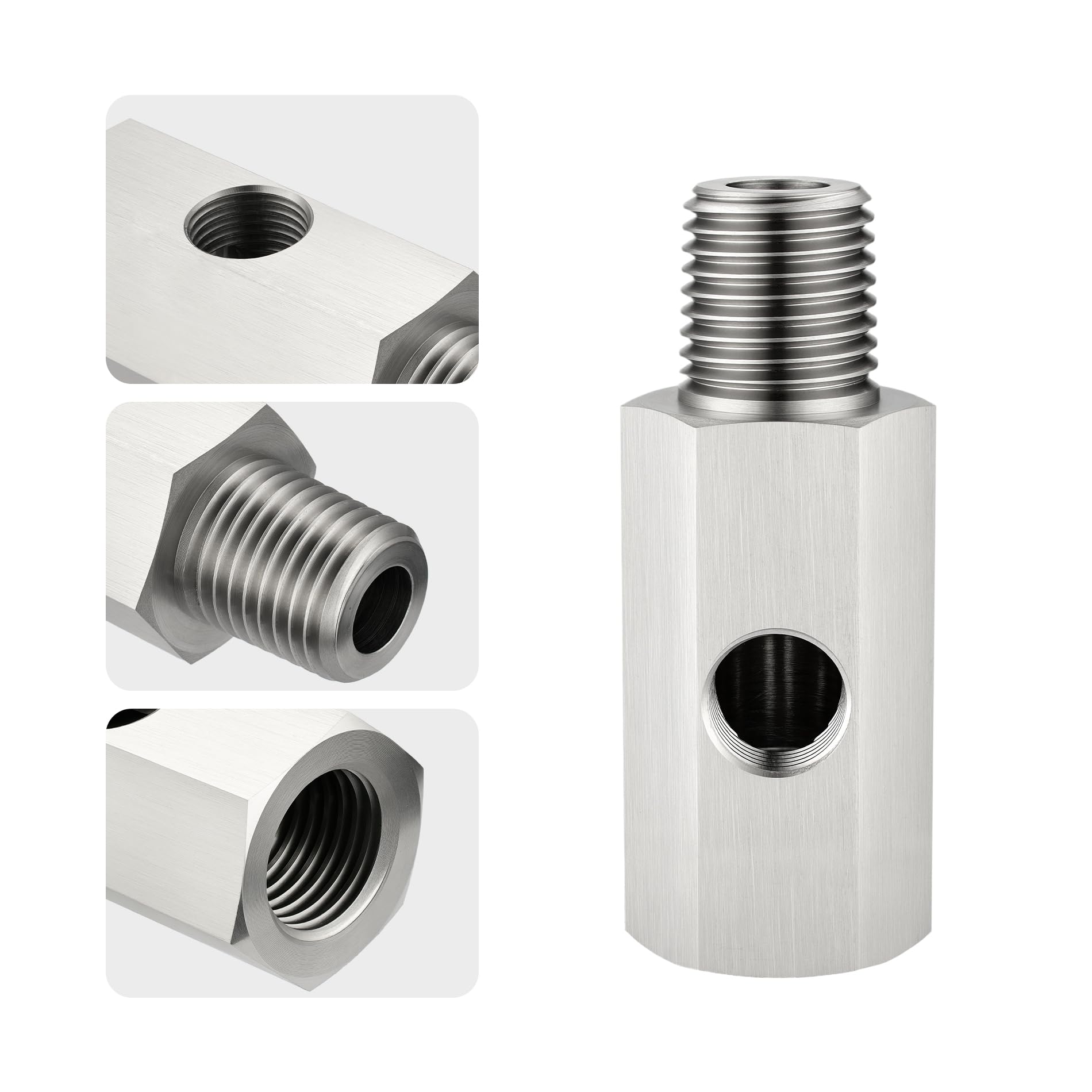 Evil Energy PTFE-sealed threads prevent leaks in tapered NPT fittings.