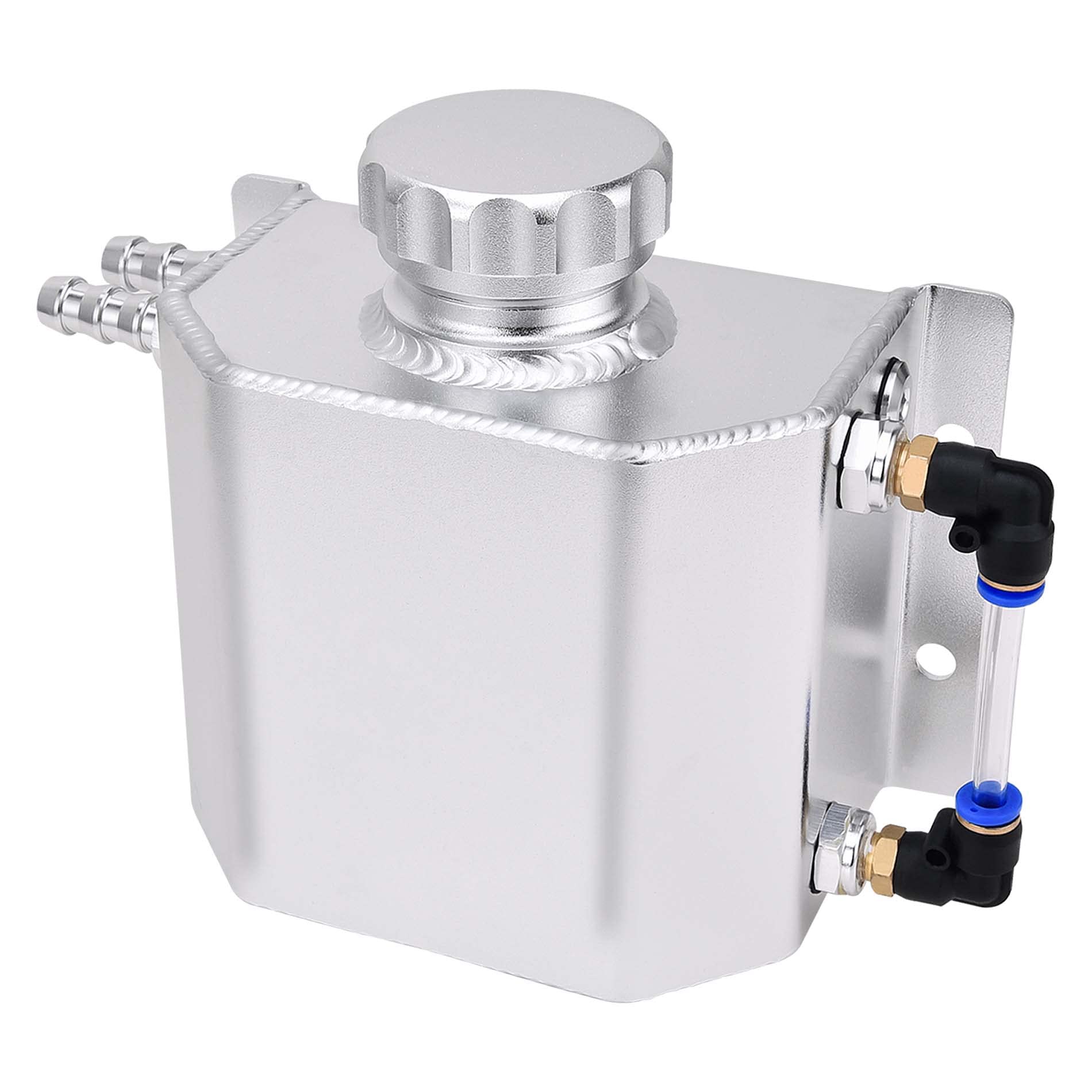 EVIL ENERGY radiator coolant overflow tank 1L shown for easy overflow management.