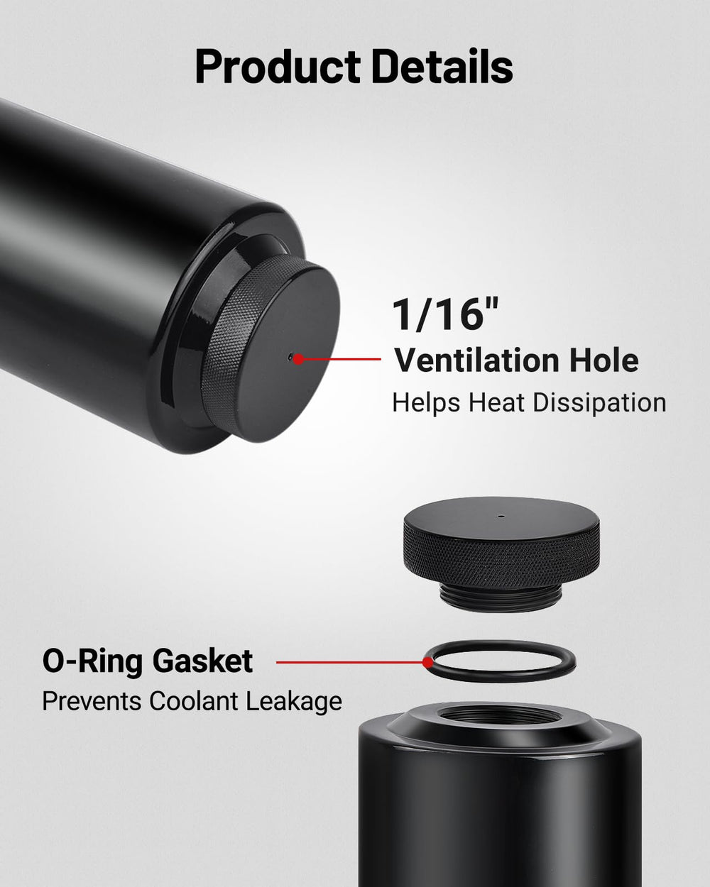 EVIL ENERGY rubber hose attachment ready for 5/16 inch ID hose connection.