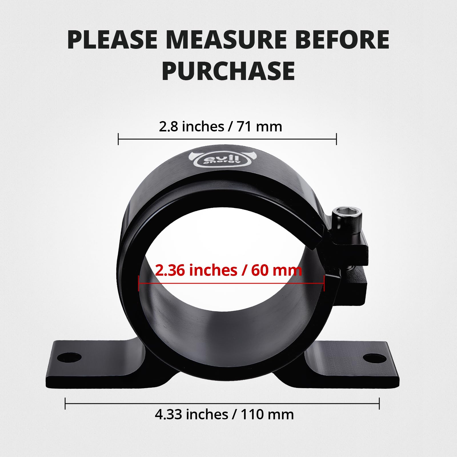 EVIL ENERGY rubber insulation insert reduces vibration and engine bay noise.