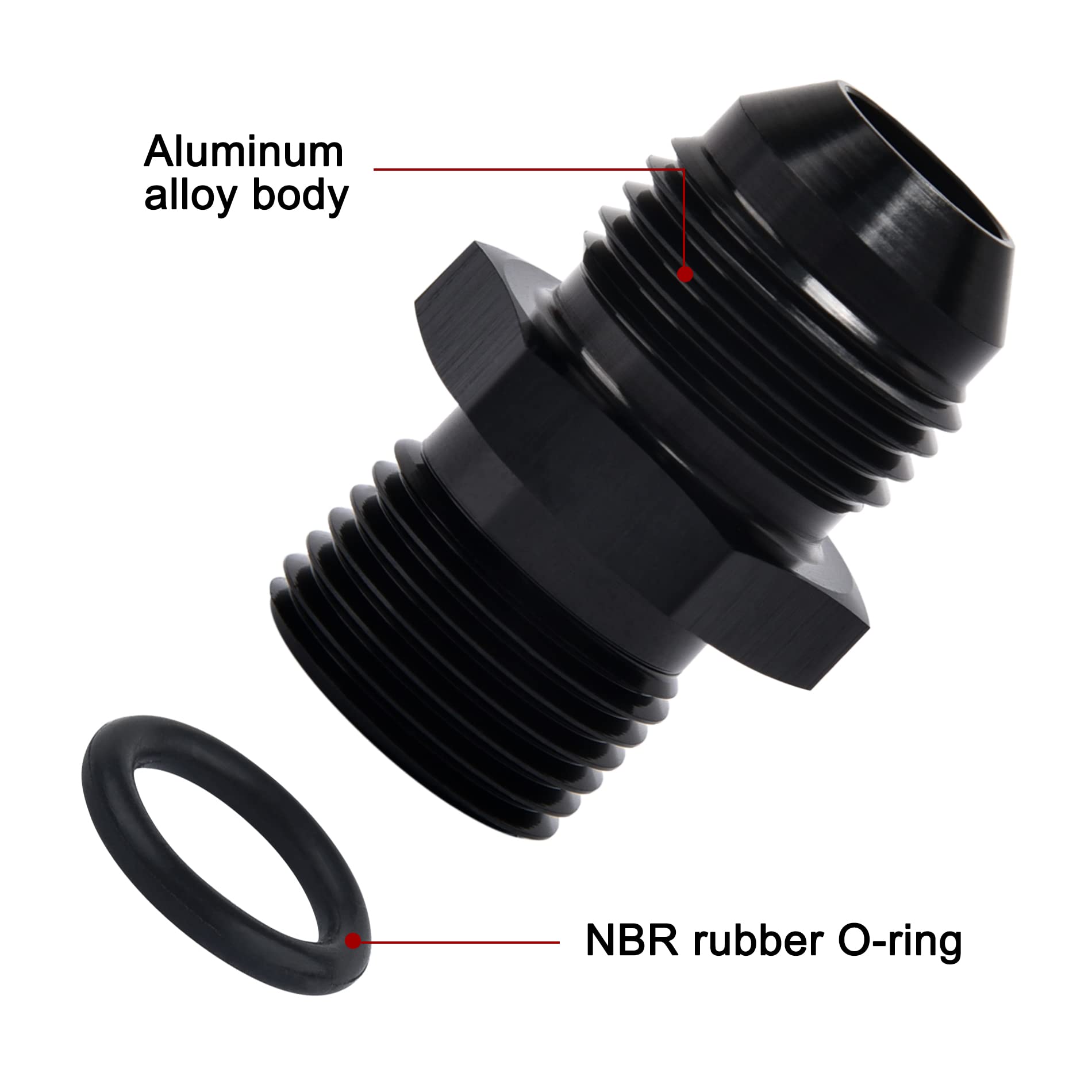 EVIL ENERGY two-piece adapter with o-ring and flare seating.