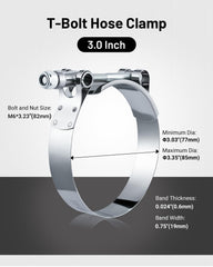 EVIL ENERGY stainless 304 T-bolt clamp highlighting durable corrosion resistance