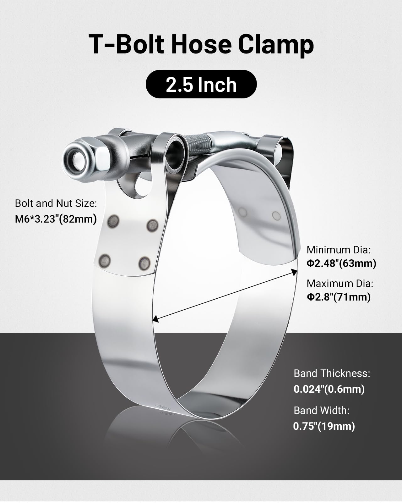 EVIL ENERGY stainless steel 304 clamp with brushed finish for durability.