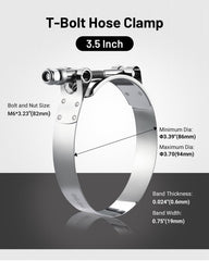 EVIL ENERGY stainless steel 304 clamp band detail highlighting corrosion resistance.