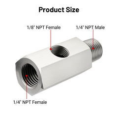 Evil Energy stainless-steel 304 tee adapter close-up showing durable finish.