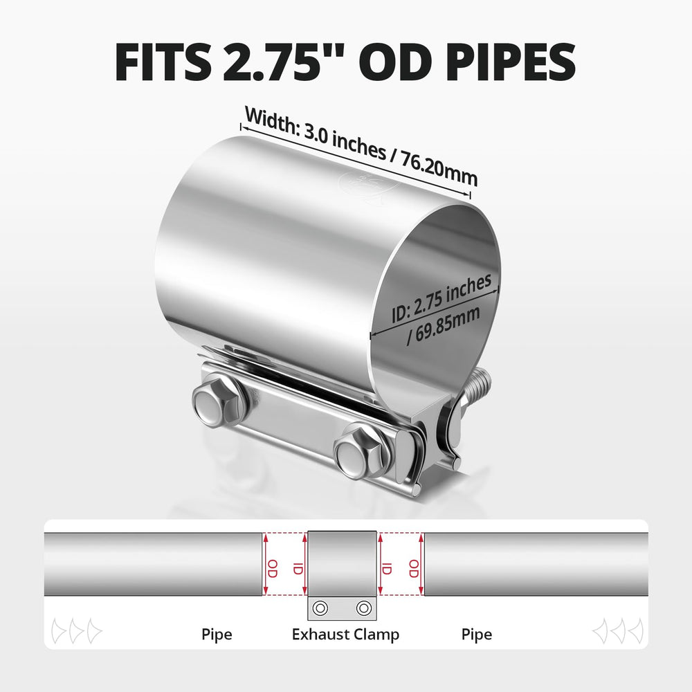 EVIL ENERGY stainless steel band clamp highlights durability and simple installation.