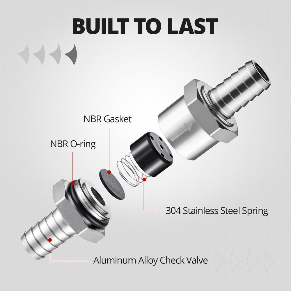EVIL ENERGY stainless steel spring ensuring reliable one-way flow