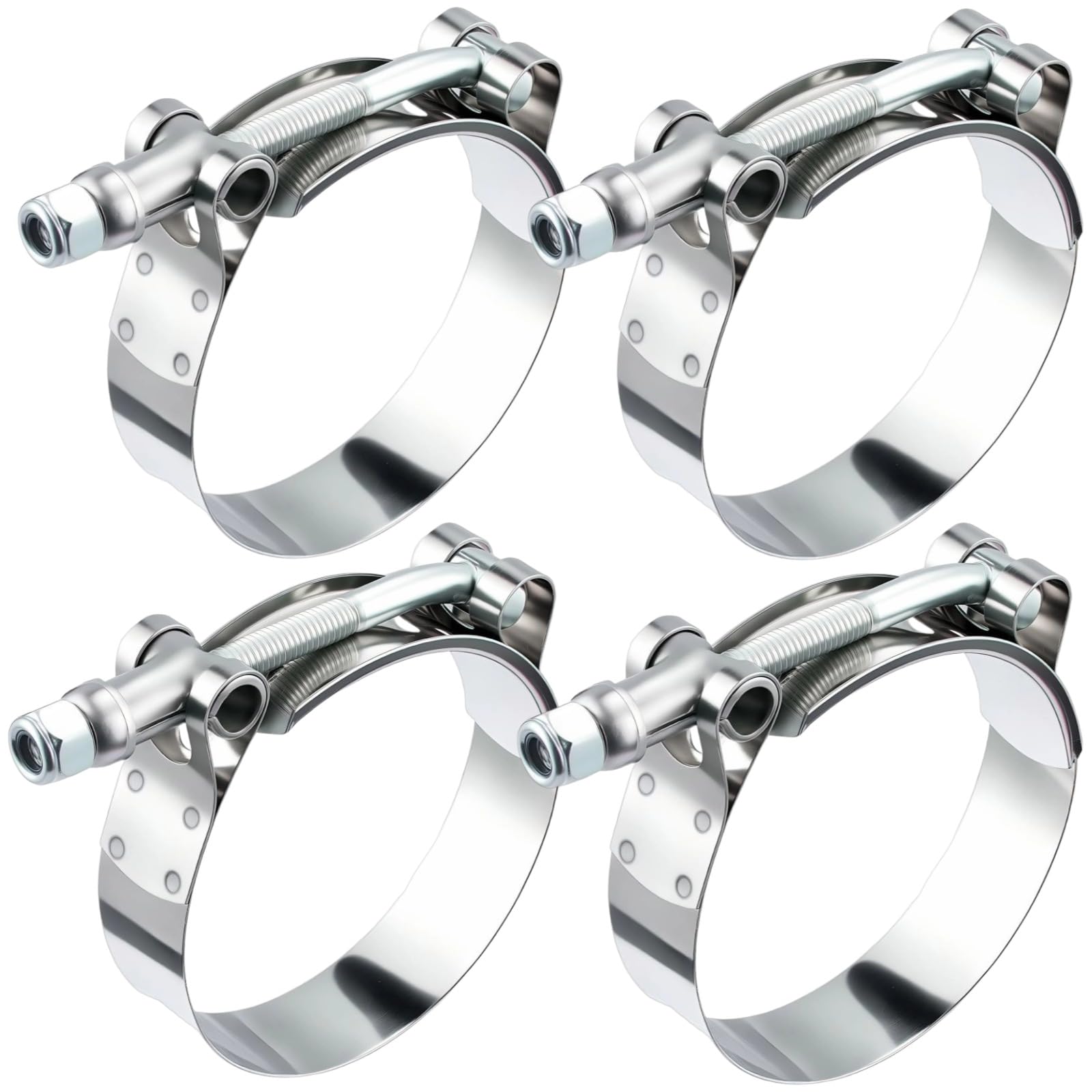 EVIL ENERGY T-bolt hose clamp close-up showing sturdy 304 stainless steel for reliable sealing.