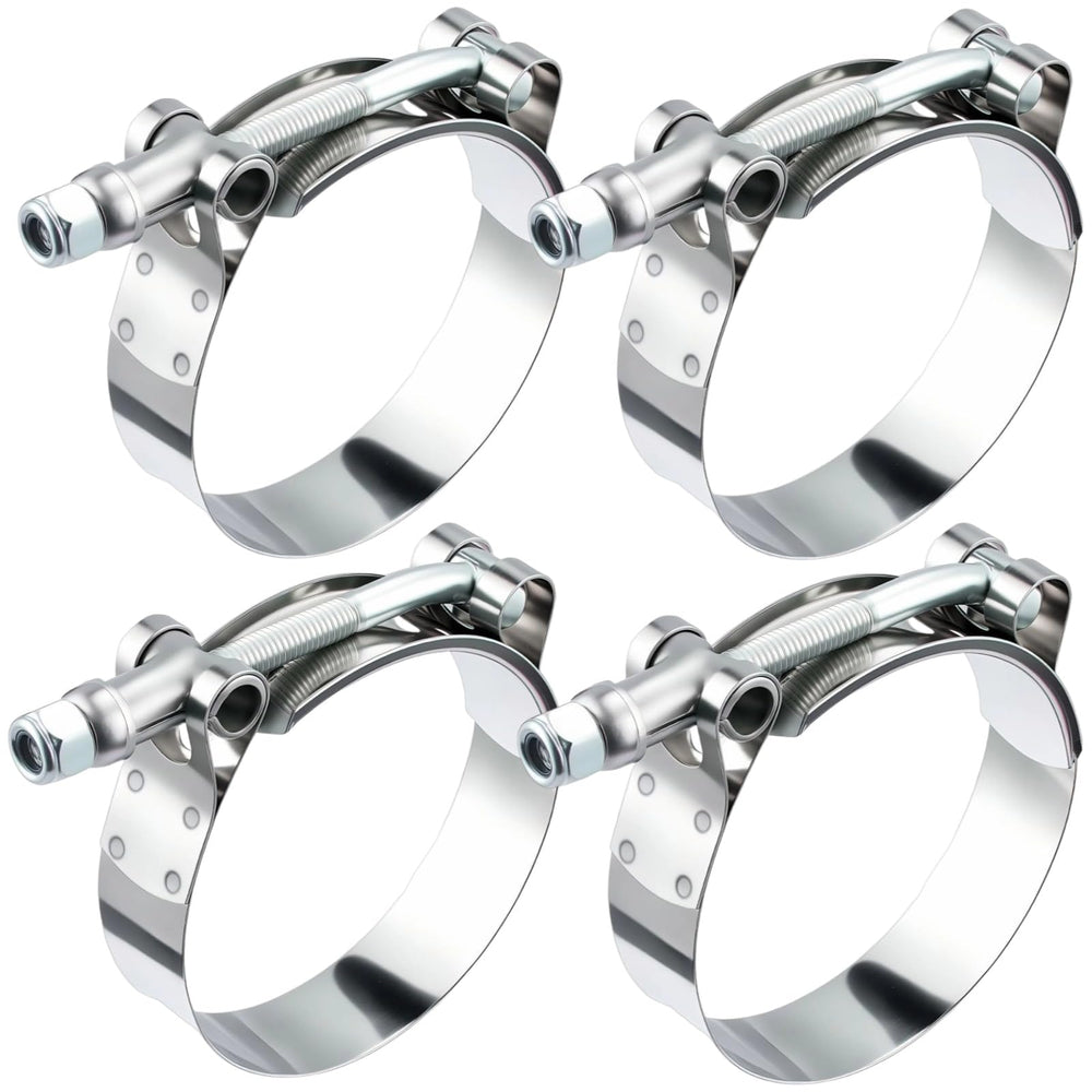 EVIL ENERGY T-bolt hose clamp close-up showing sturdy 304 stainless steel for reliable sealing.