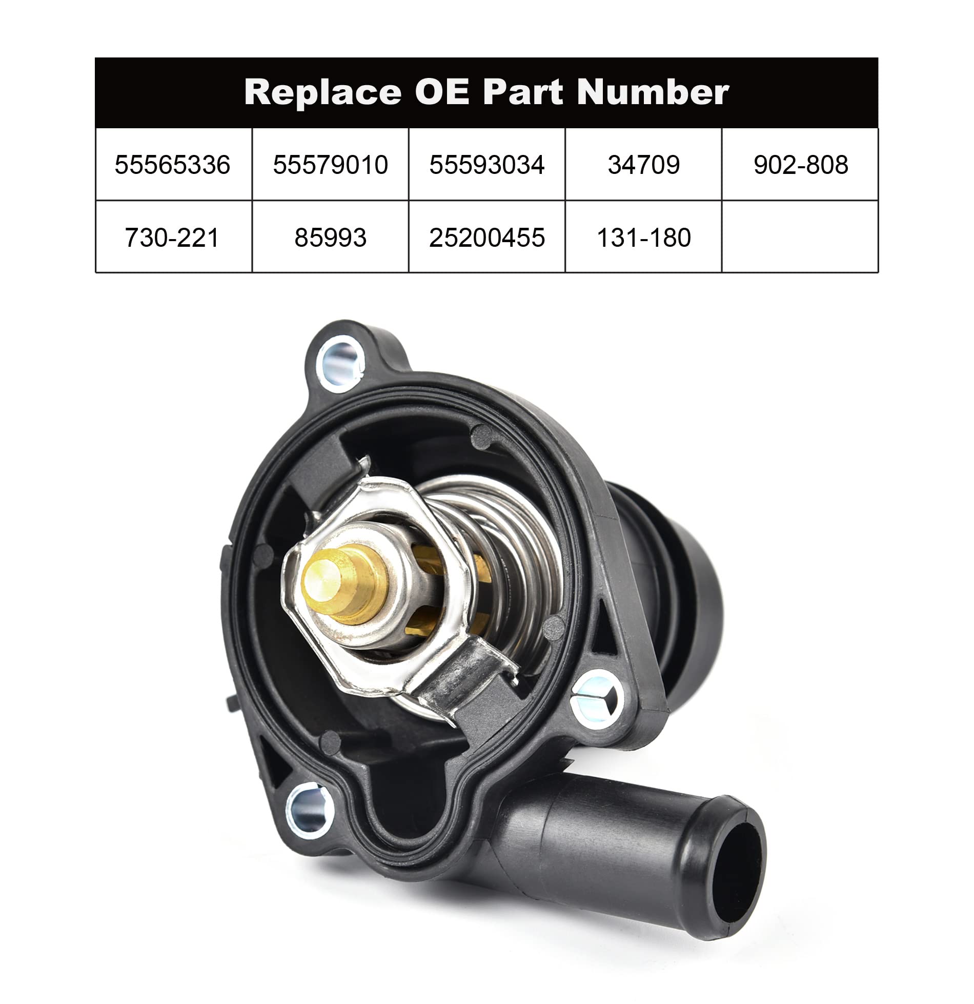 EVIL ENERGY thermostat housing assembly side view, compact design for easy installation