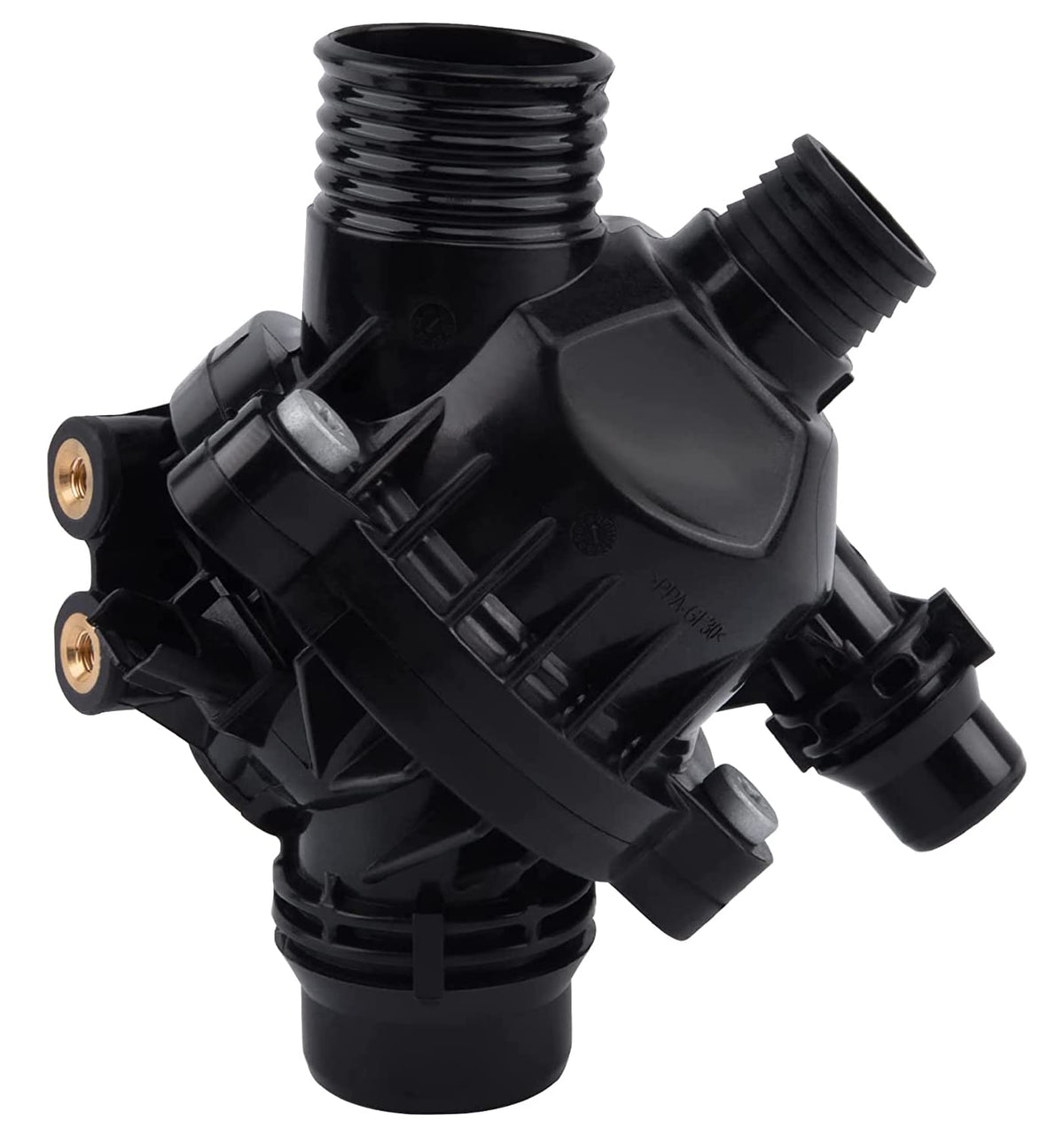 EVIL ENERGY thermostat housing front view for BMW 3.0L models