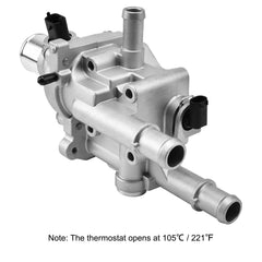 EVIL ENERGY aluminum housing shows ports and gasket for reliable coolant routing.