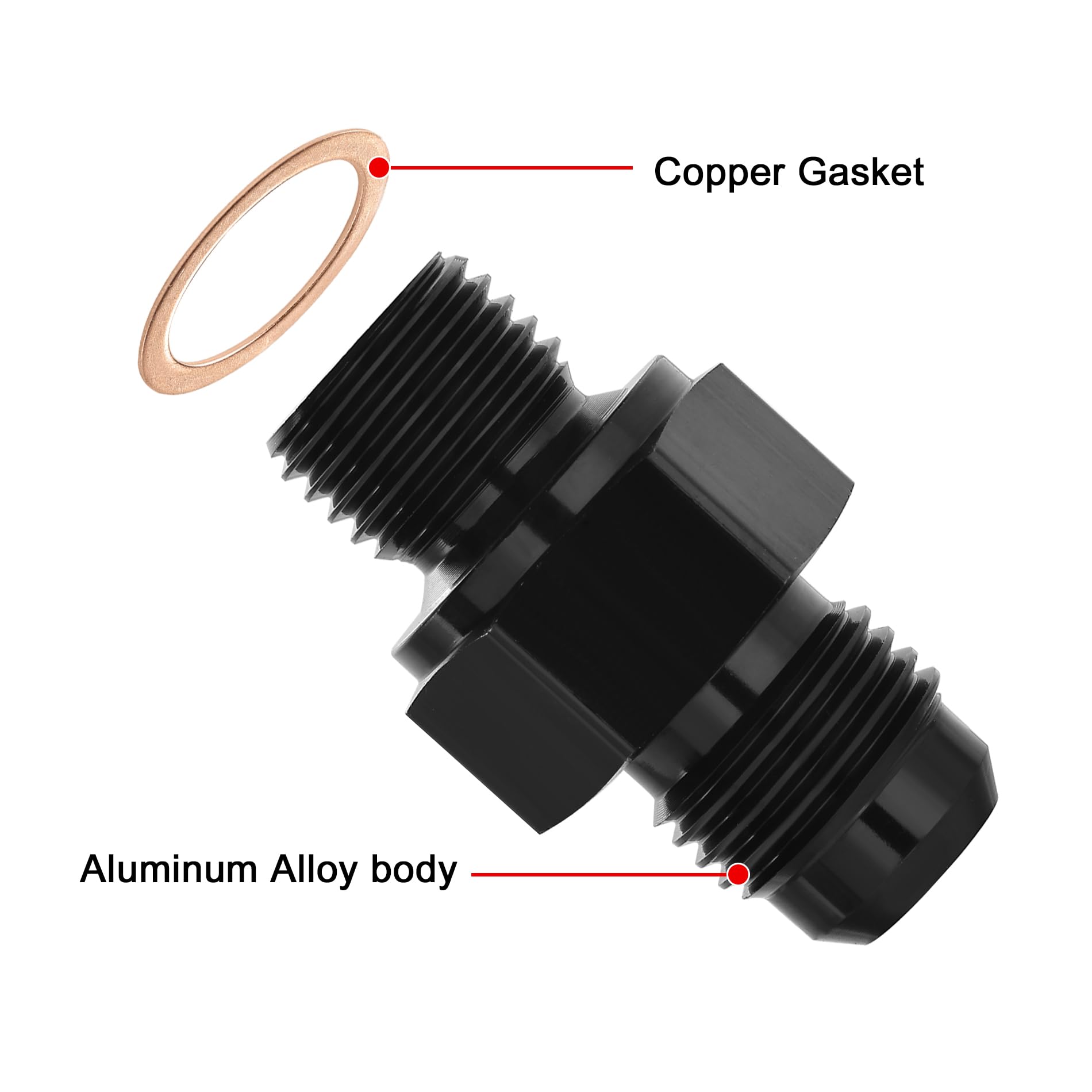 EVIL ENERGY transmission adapter closeup with black aluminum finish.