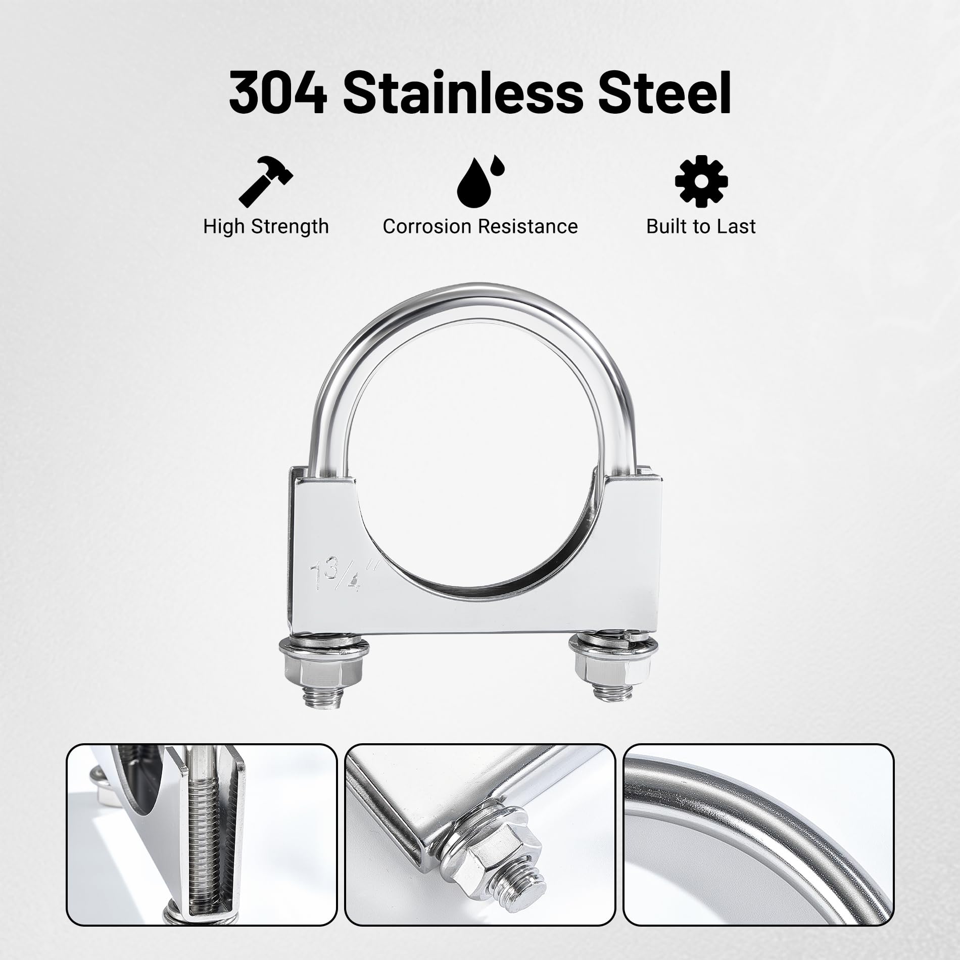 Evil Energy U-bolt clamp kit with nuts and wrench for quick install