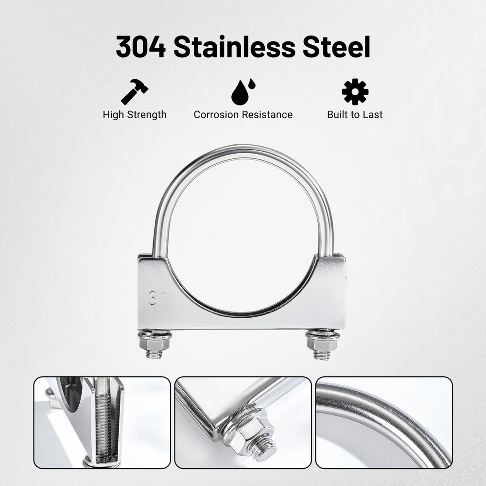 EVIL ENERGY U-bolt clamp includes saddles and nuts for easy installation.