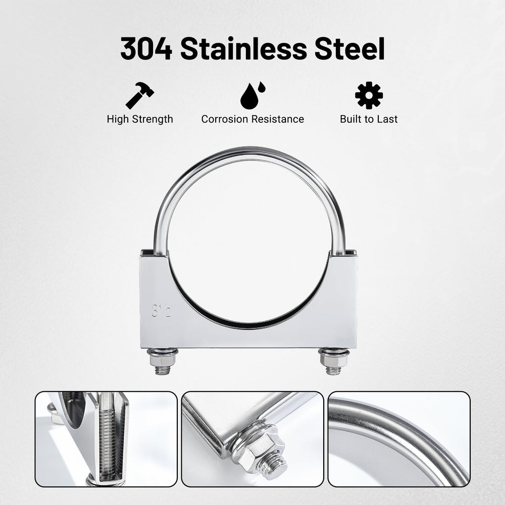 EVIL ENERGY U-bolt clamp with saddles shown in complete installation kit.
