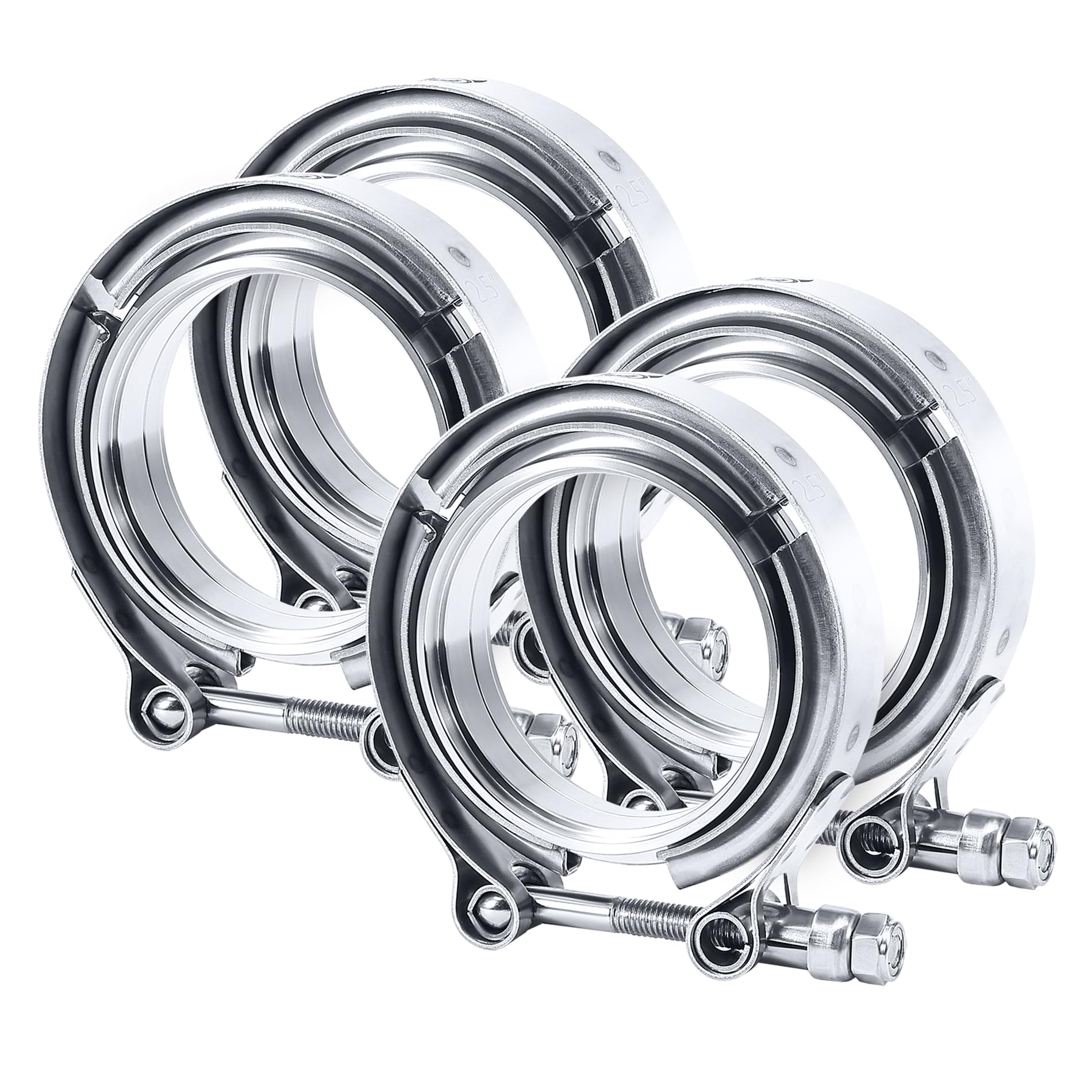 EVIL ENERGY V-Band clamp with 2.5-in male flange for quick exhaust installation.