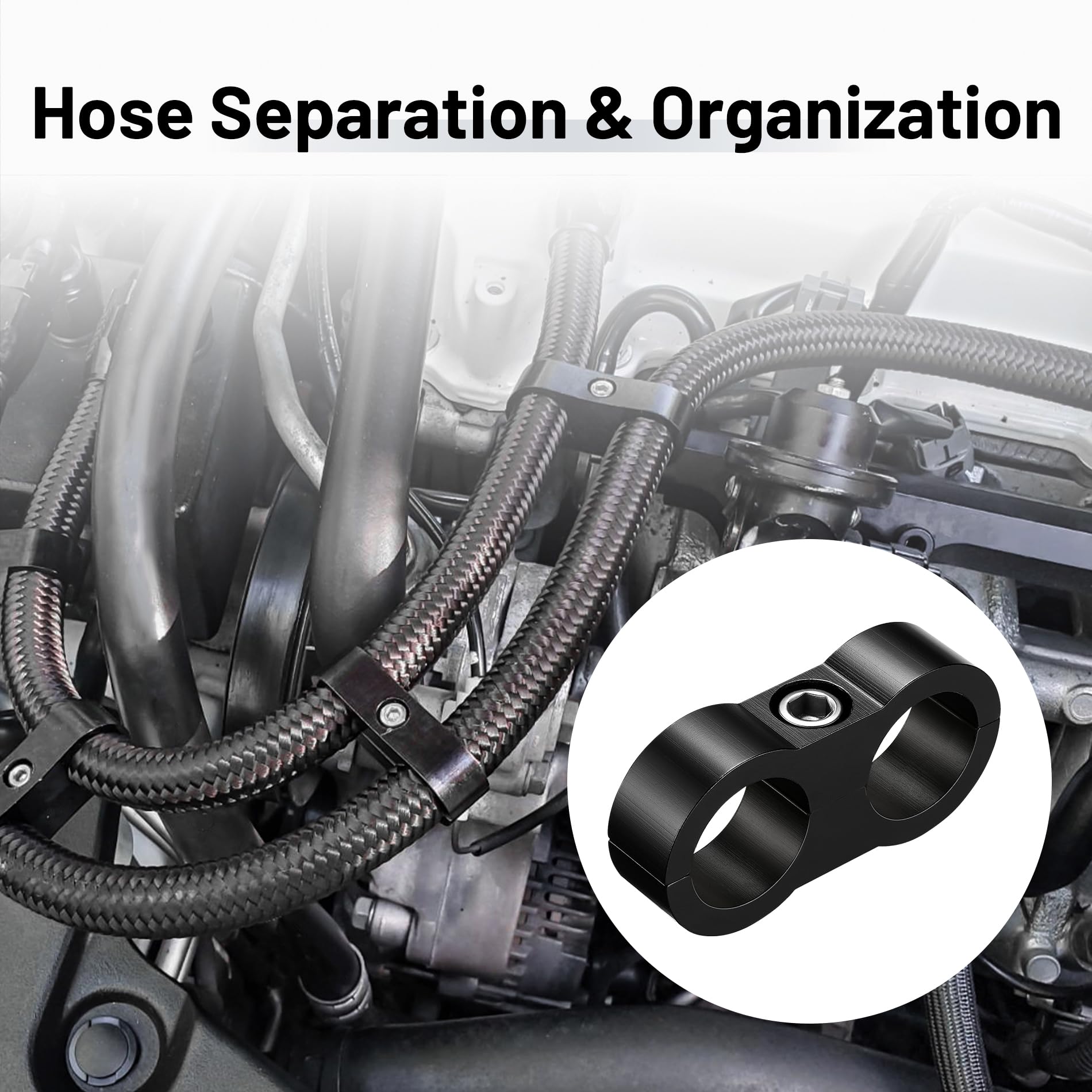 EVIL ENERGY oil brake gas line clamp demonstrates universal application for various systems.