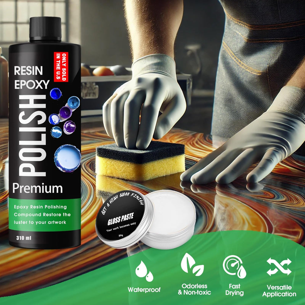 Evlisrtpk protective gloves safeguard hands while handling polishing compounds.
