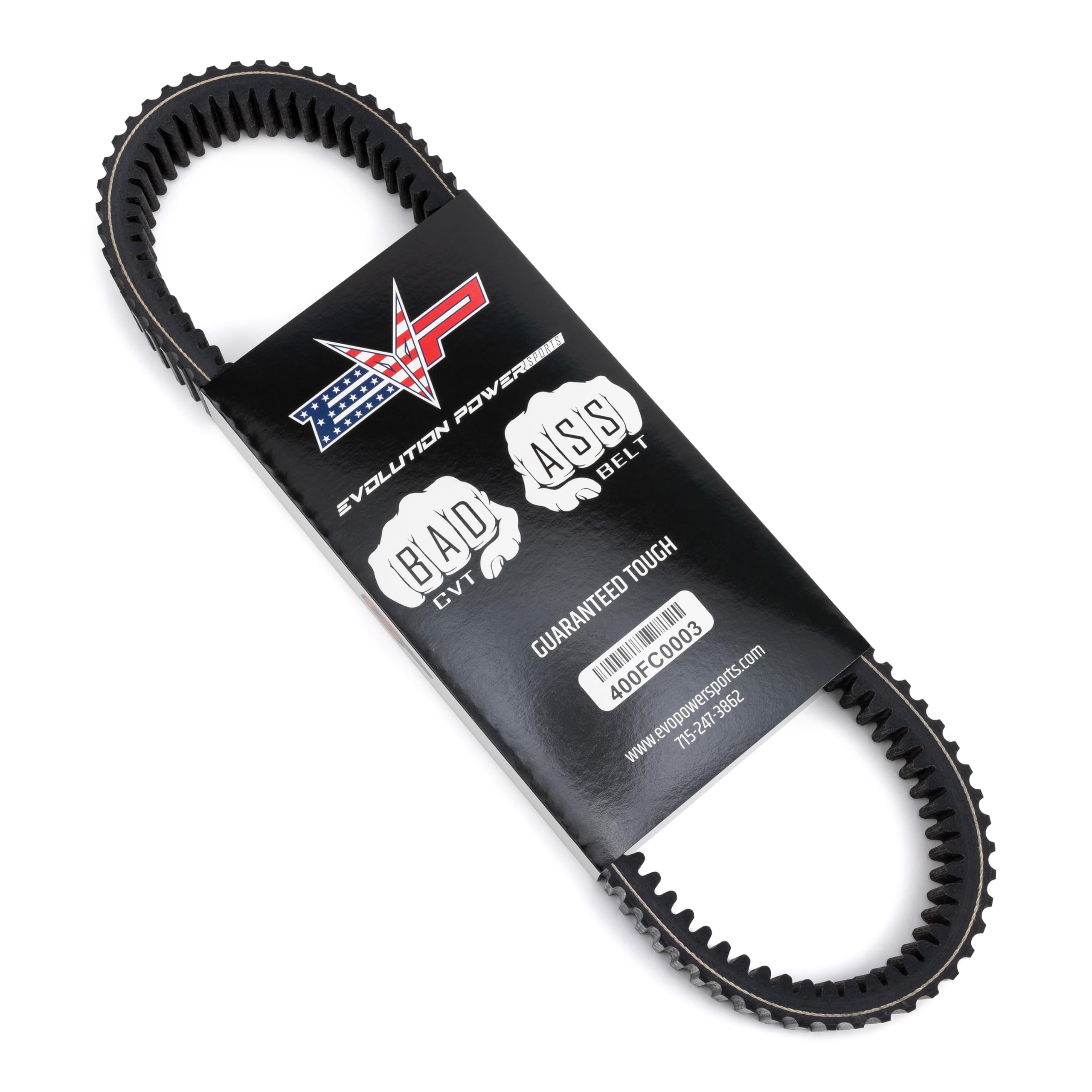 Evolution Powersports EVO Bad Ass Drive Belt for Can-Am Maverick X3 improves engagement and reliability.