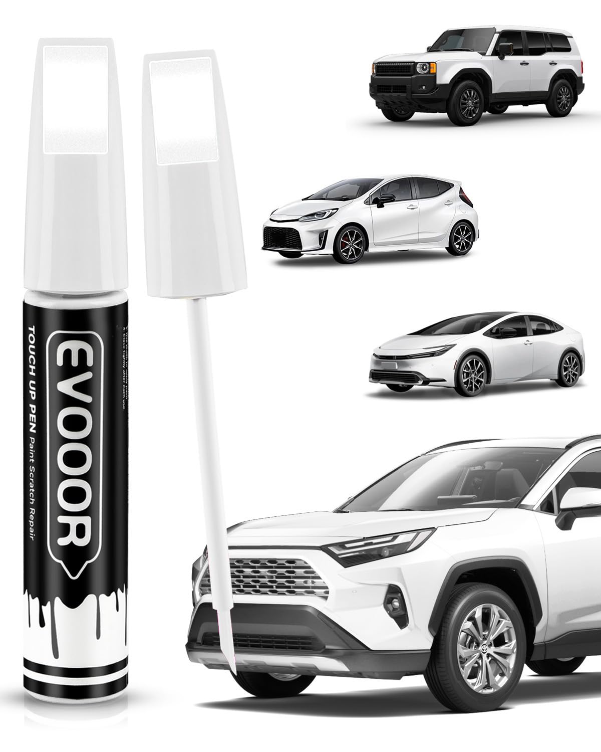 EVOOOR 040 Super White Ice Cap pen for precise Toyota color matching on chips
