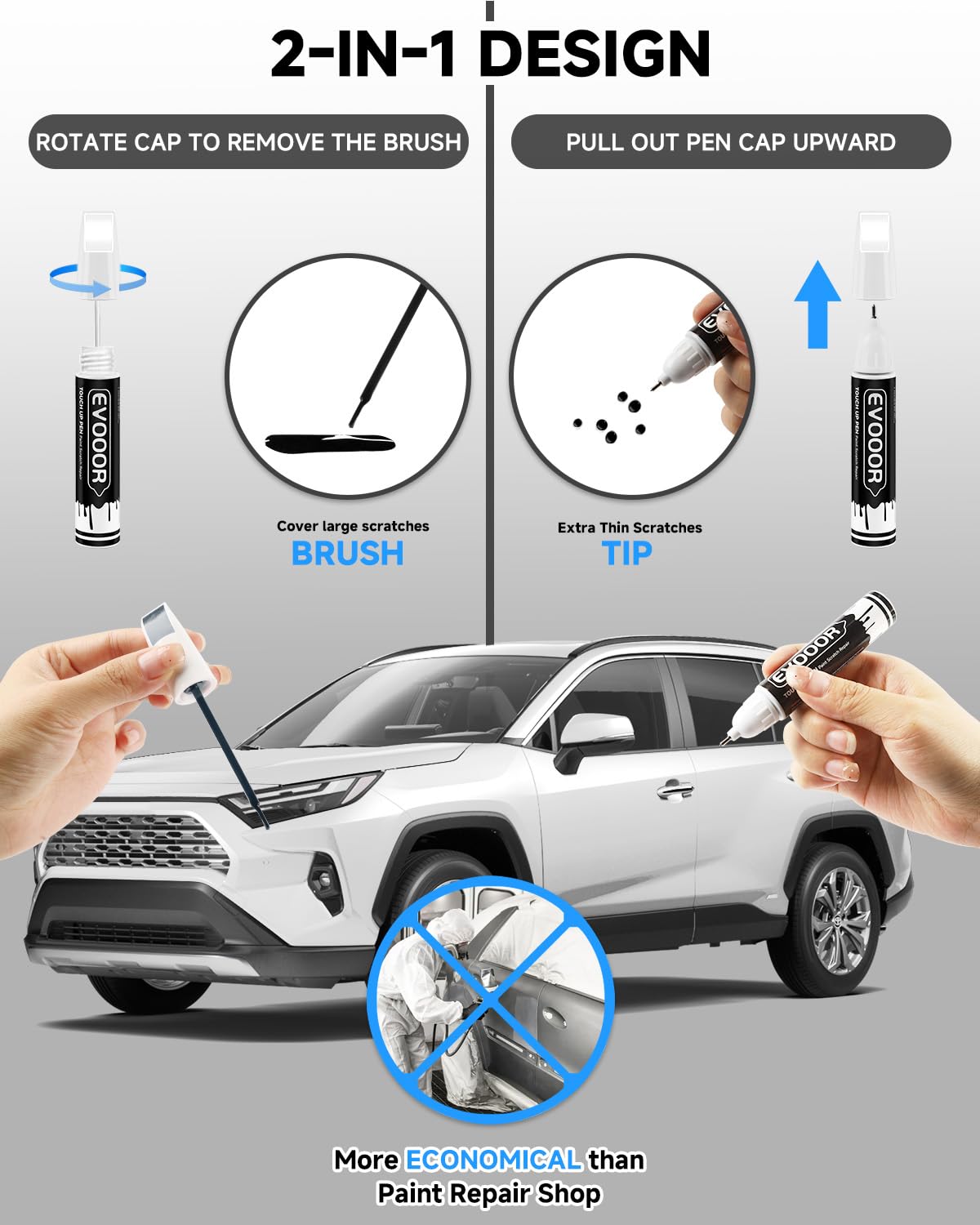 EVOOOR Blizzard Pearl brush tip demonstrates easy, controlled application on chips