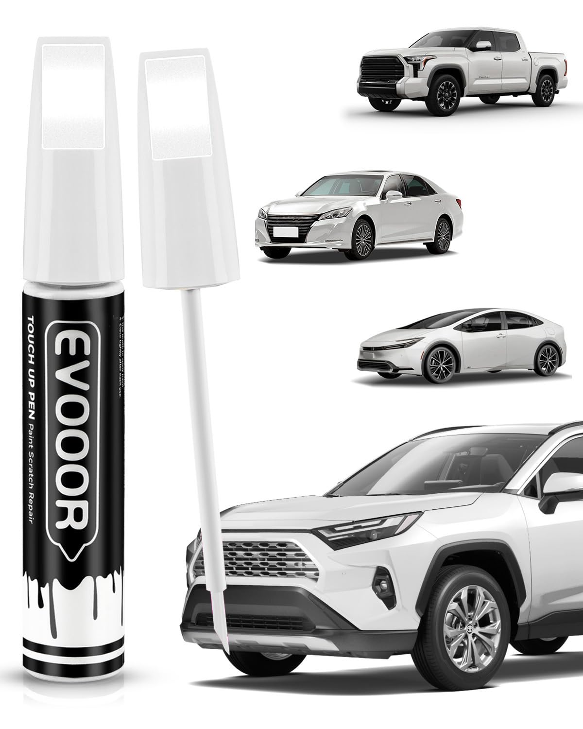 EVOOOR Blizzard Pearl cap close shows precise color-cap alignment for accurate touch-ups