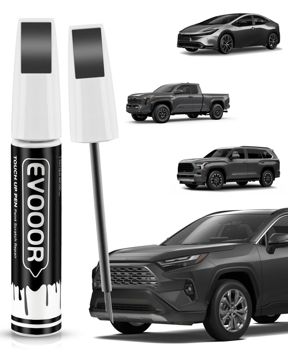 EVOOOR 1G3 magnetic gray touch-up pen cap for precise chip repair for Toyota