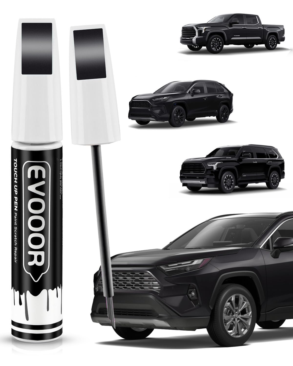EVOOOR 202 cap enabling precise color application for chips on Toyota panels