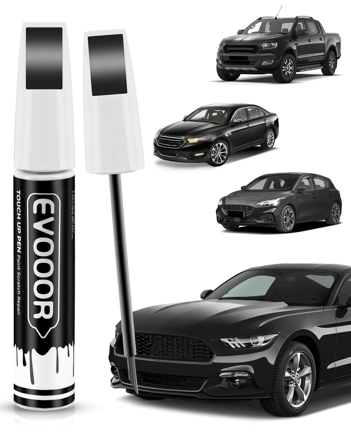 EVOOOR Black Ebony touch-up pen cap and nib for precise repair