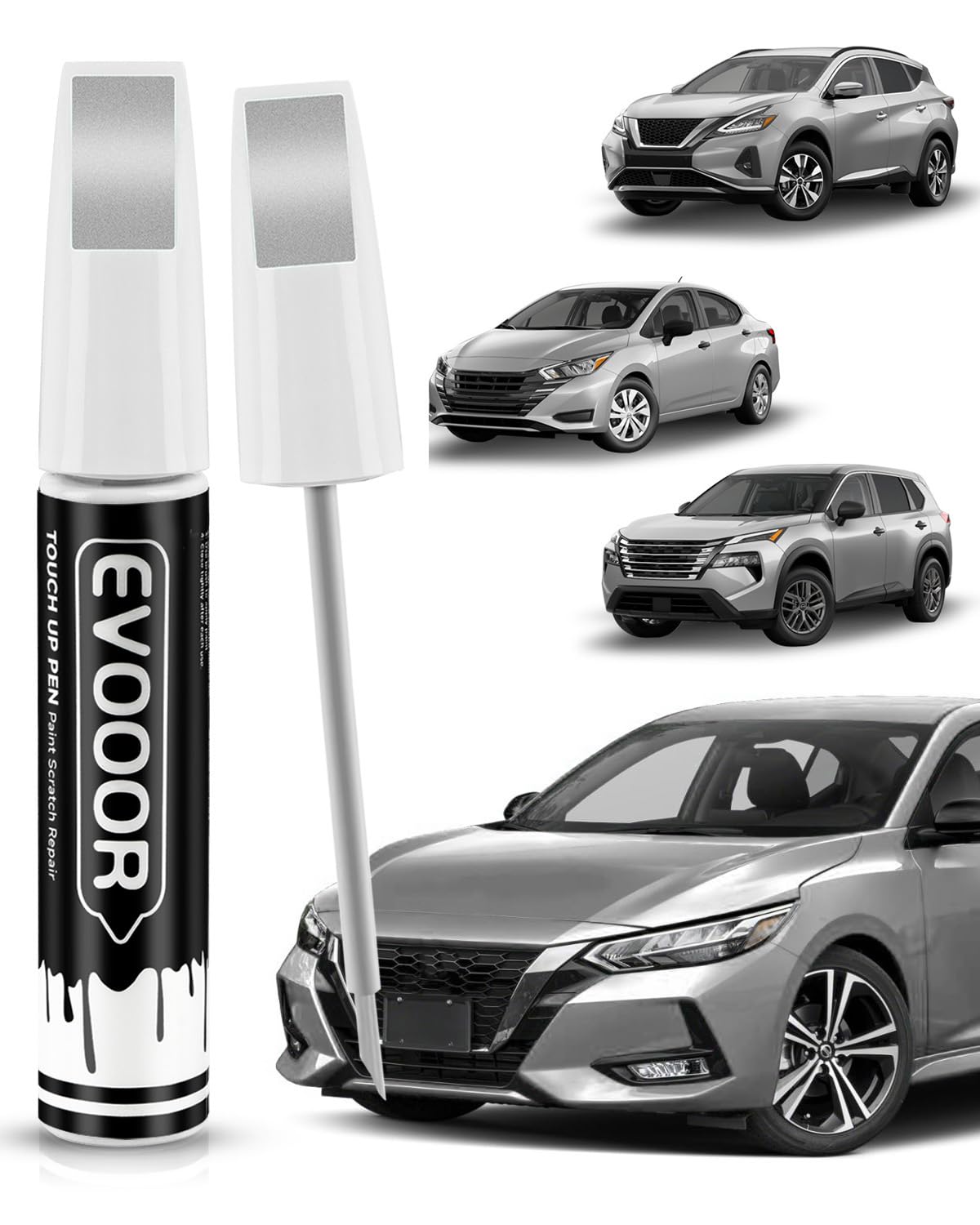 EVOOOR Nissan Brilliant Silver Metallic cap shows precise color match for touch ups
