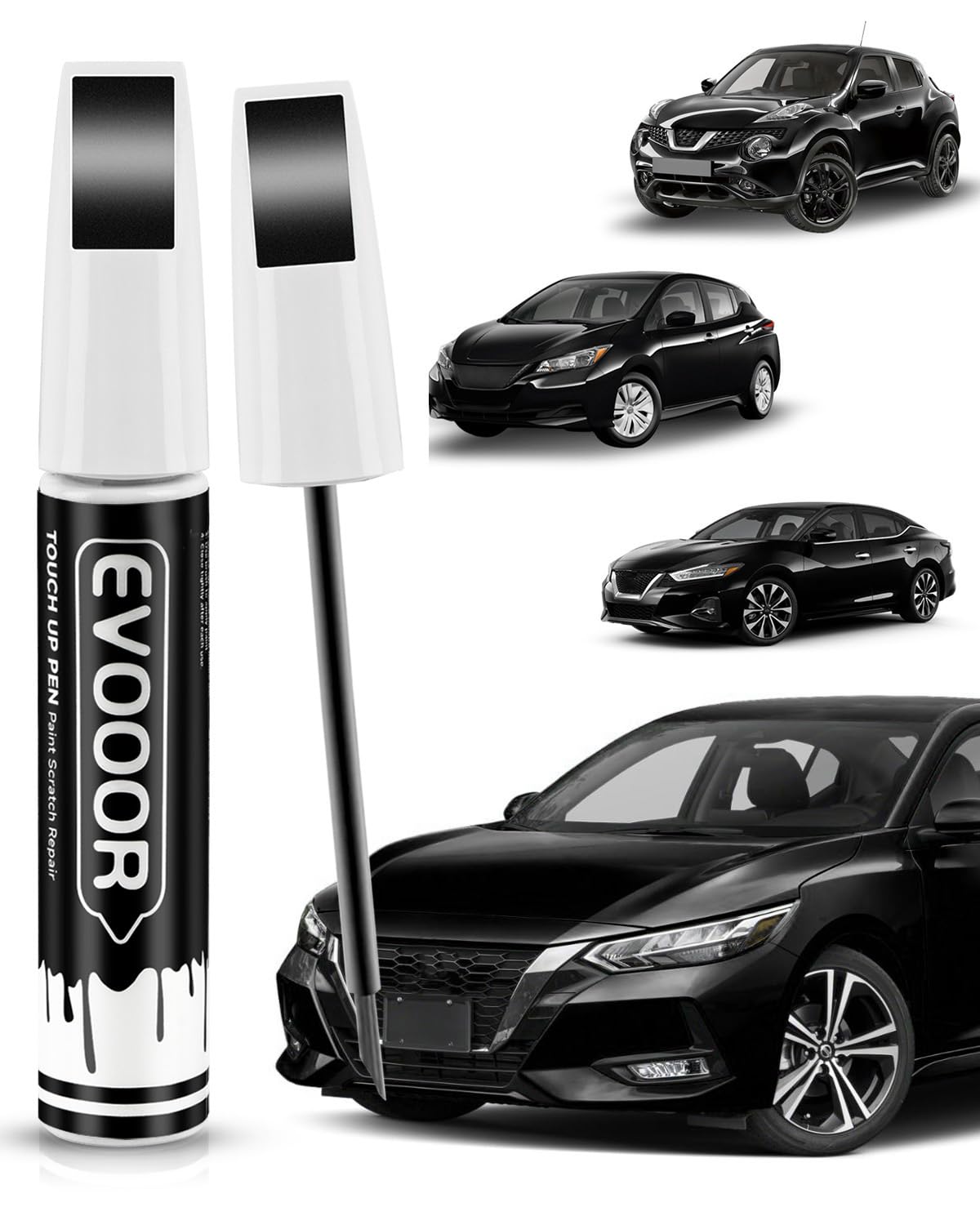 EVOOOR Nissan touch-up pen in Black Obsidian for precise color matching.