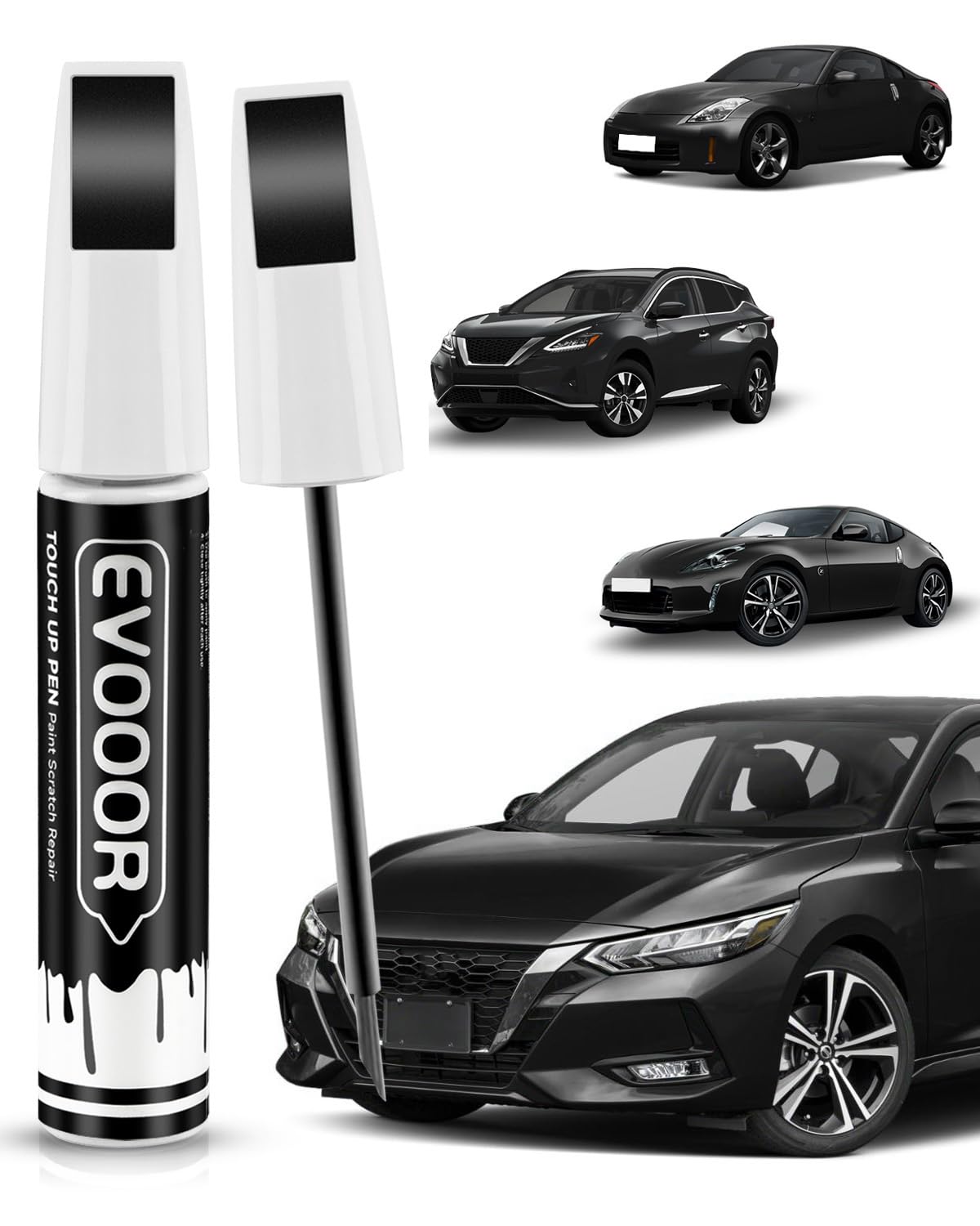 EVOOOR Nissan touch-up pen cap shows precise color matching for chips