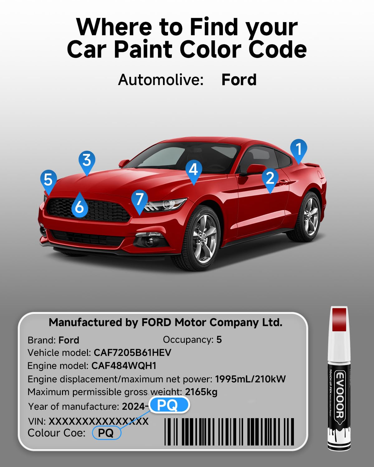 EVOOOR PQ Race Red on-metal swatches demonstrate color durability and weather tolerance