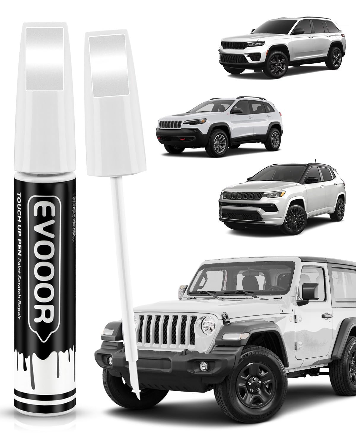 EVOOOR PW7/GW7 bright white pen cap showing Jeep color match.