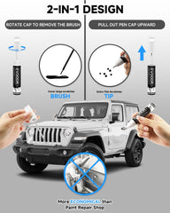 EVOOOR PW7/GW7 slim brush-tip for precise Jeep chip repairs.