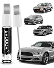 EVOOOR UX Ingot Silver touch up pen applying precise chip repair on a Ford's body