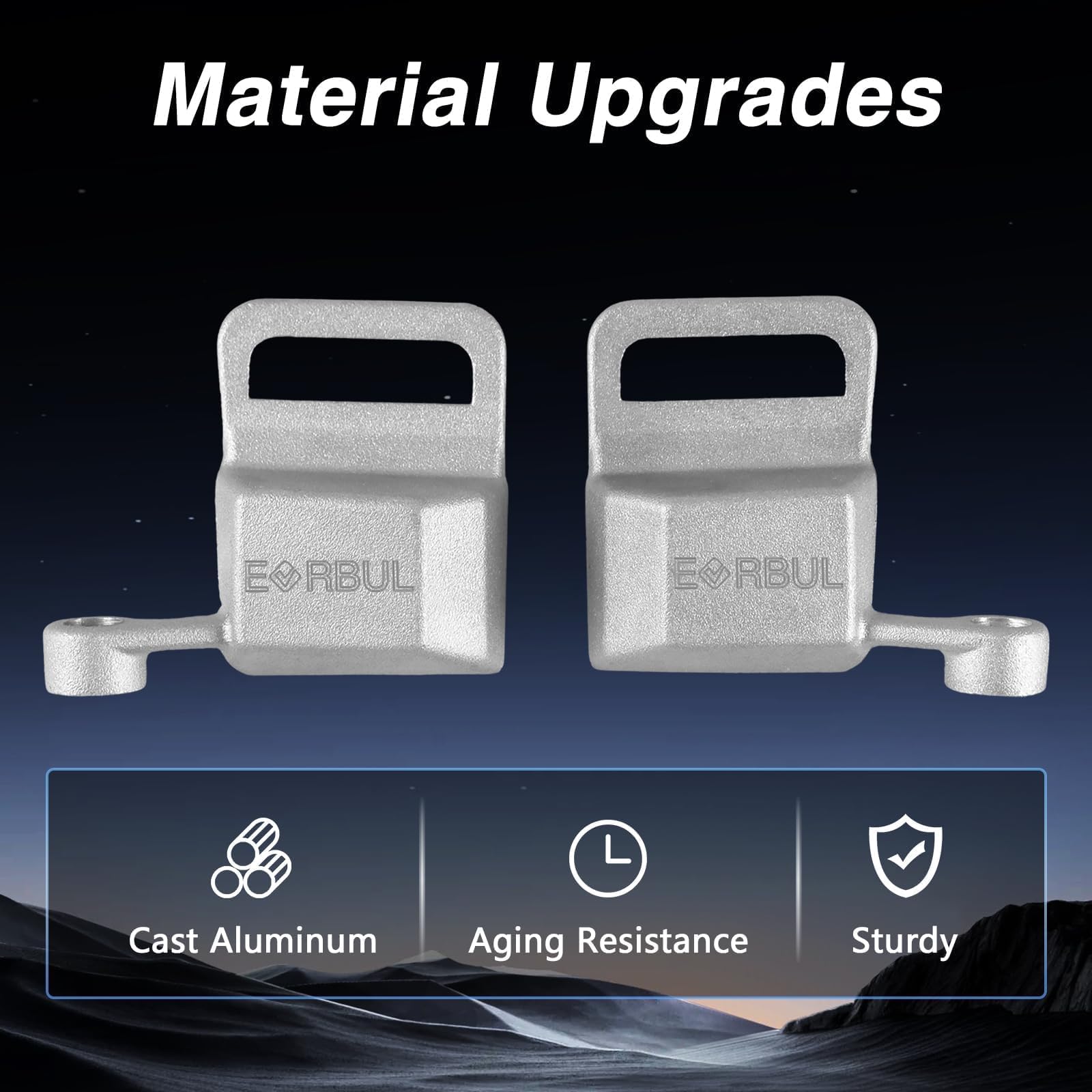 EVRBUL aluminum arm rest clip on passenger side, enhanced longevity